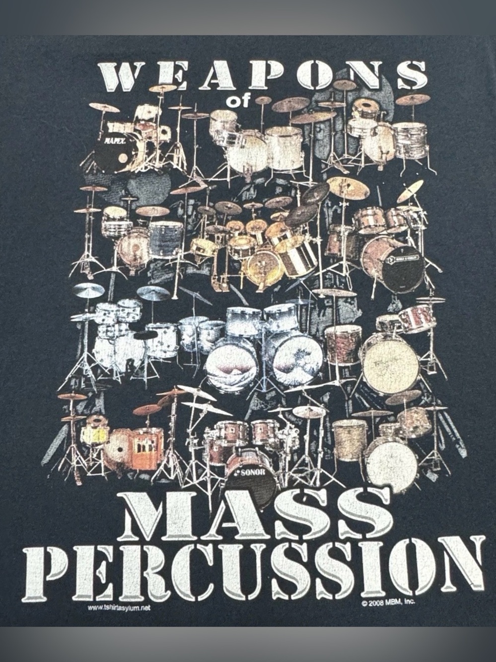 Vintage It's All About The Beat ‘08 Weapons Of Mass Percussion T-Shirt Drums XXL
